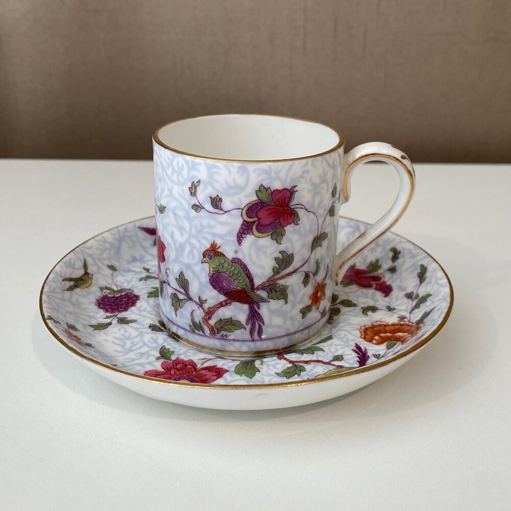 Crowne & Staffordshire Bird of Paradise Cup & Saucer Set Bone China UK
